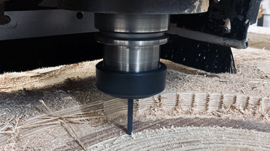 close up view of cnc spindle